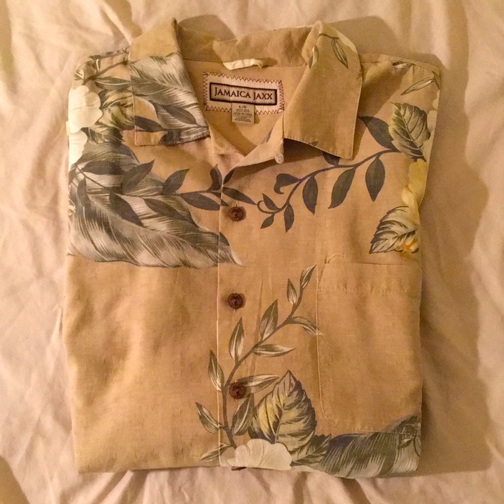 Jamaican Jaxx -L - Silk Hawaiian Shirt - Like New!